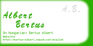 albert bertus business card